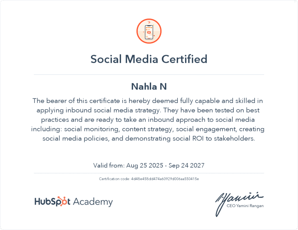 Hubspot certificate